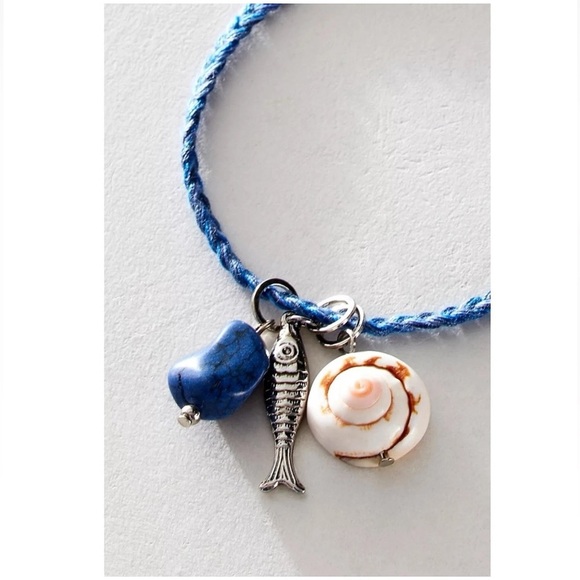 🆕 FREE PEOPLE Ride Along Braided Strand Necklace Blue - Picture 2 of 7